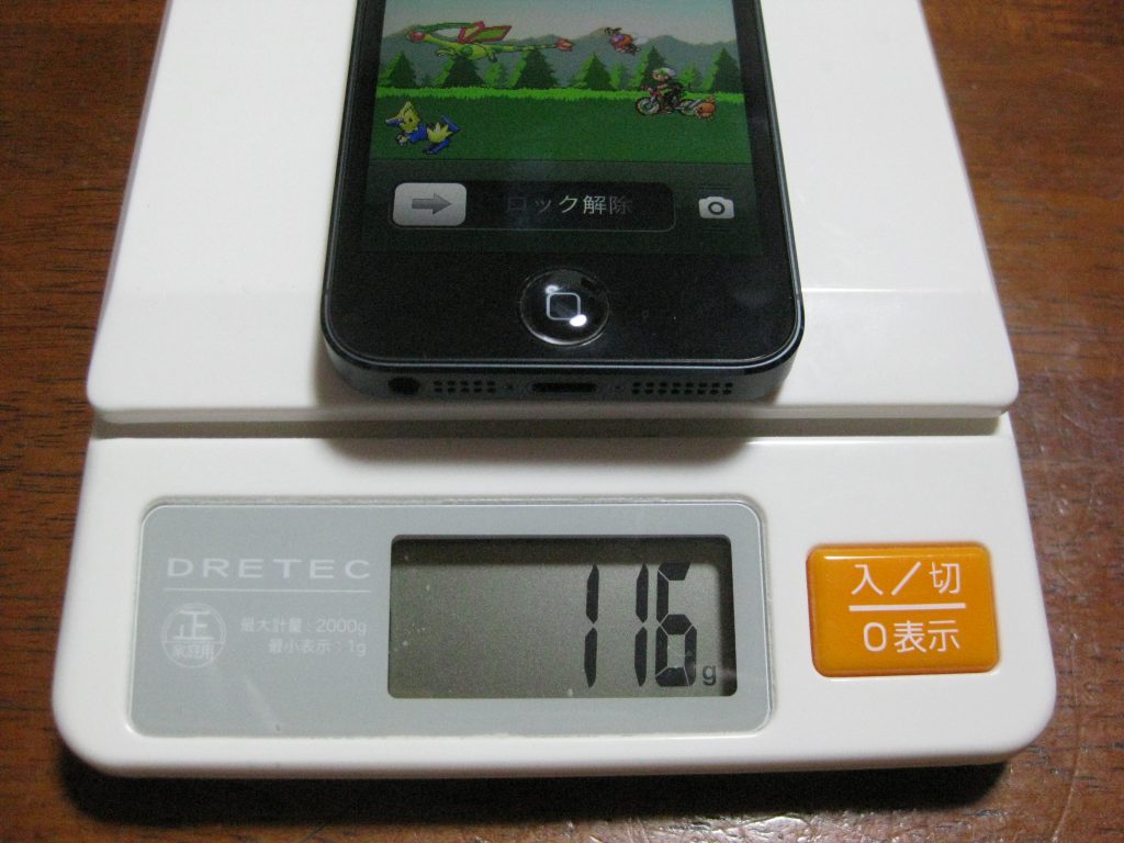 iPhone 5は、116g