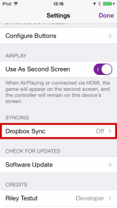 GBA4iOSのDropbox Sync