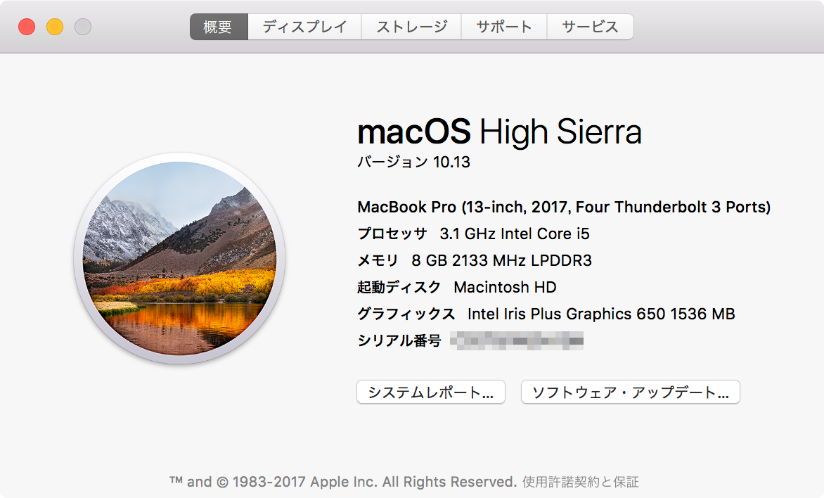 MacBook Pro 13 inch, 2017